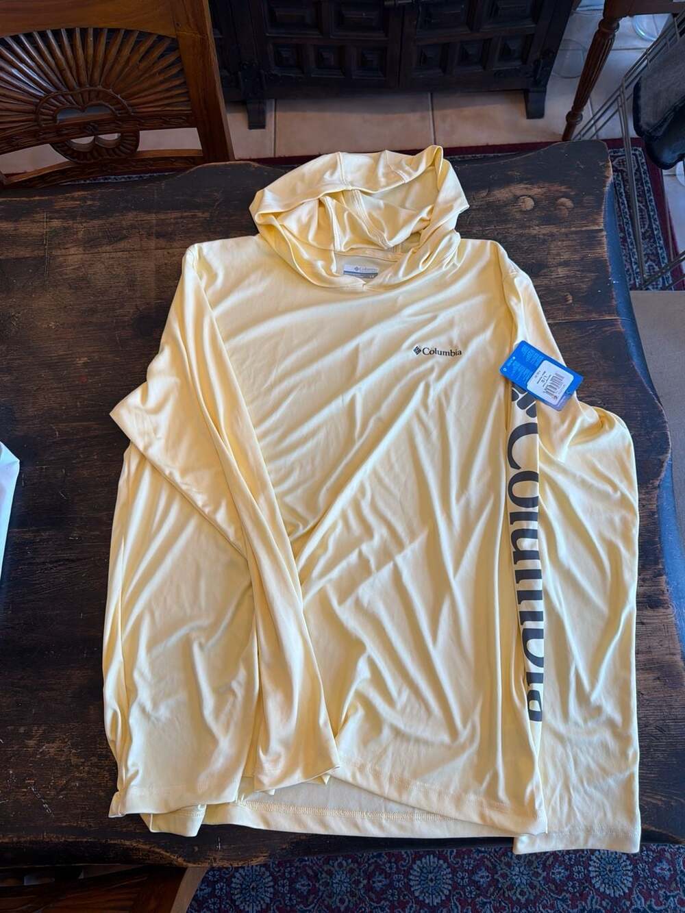 NWT Columbia Men’s Yellow Long-Sleeve Hooded Performance Shirt